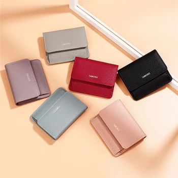 

New Fashion Leather Card Holder Unisex Hasp Casual Solid Colors ID Credit Business Card Holders Sticker Coin Photo Wallet Purses