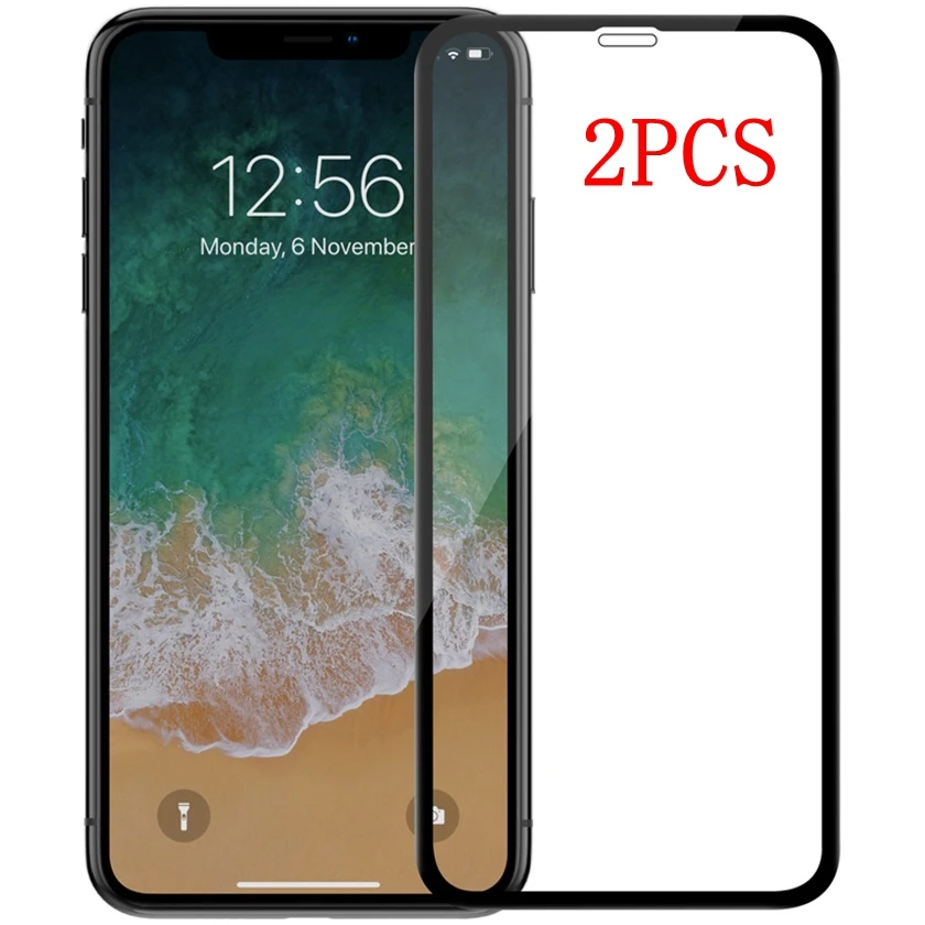2pcs Full Glue Dust Proof Full Cover Tempered Glass For Iphone Xs