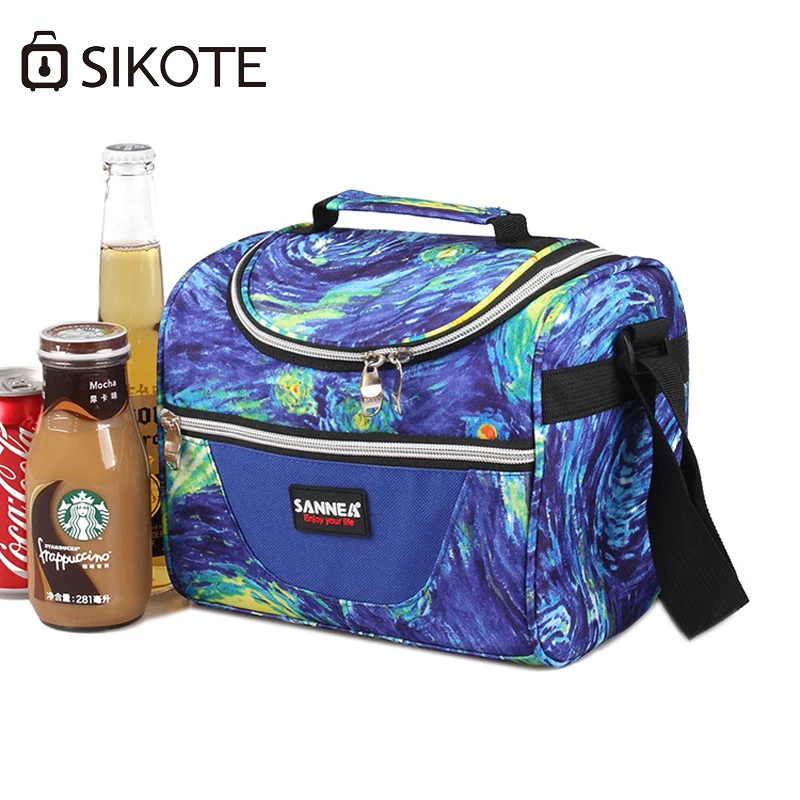 SIKOTE 7L Portable Thermal Lunch Bags for Women Kids Insulated Tote Bag Storage Container Multifunction Picnic Cooler Box