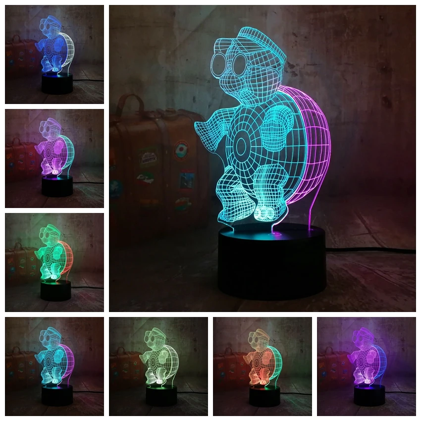 

Cartoon Dragon Ball Turtle Fairy 3D LED Night Light 7 Mixed Colors Change RGB Color Change Home Decor Christmas Gift for Kids