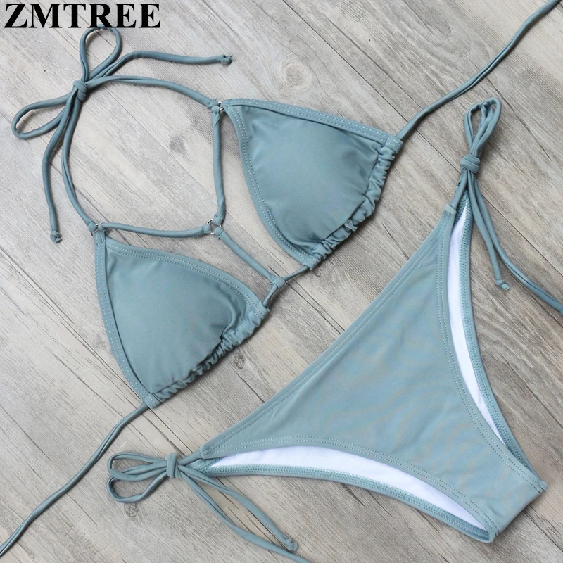 ZMTREE 2017 бикини бандажный купальник женский металлическая Бриллиантовая кисточка