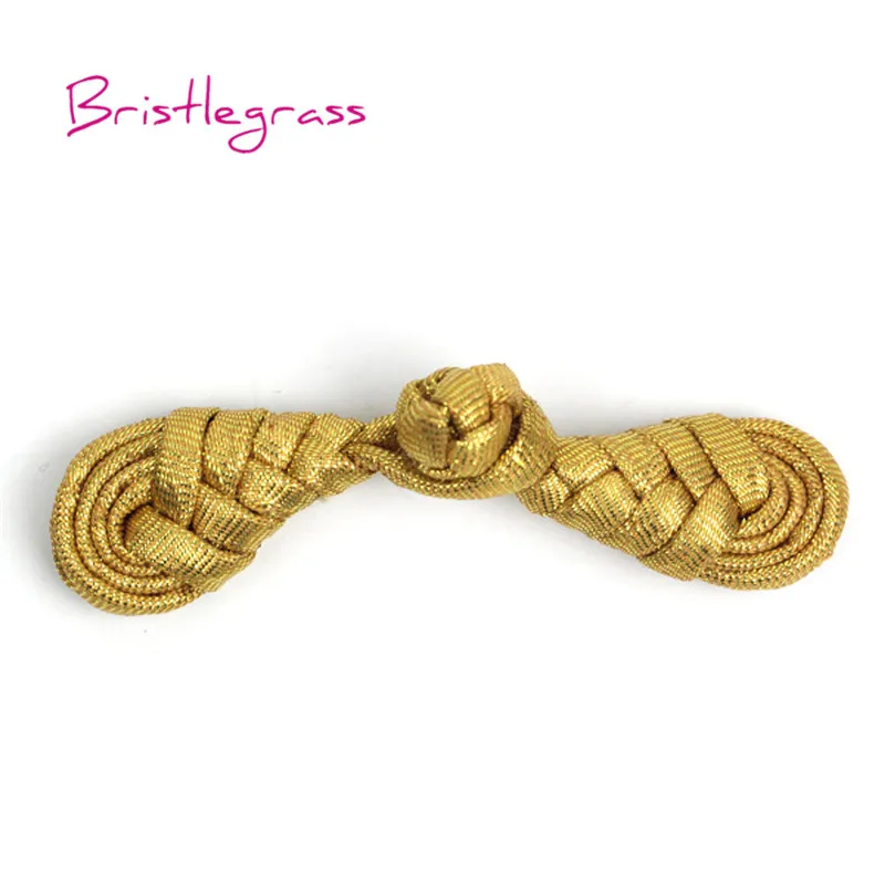 BRISTLEGRASS 수제 금 금속 리본 중국식 매듭 단추, 개구리 잠금 패..