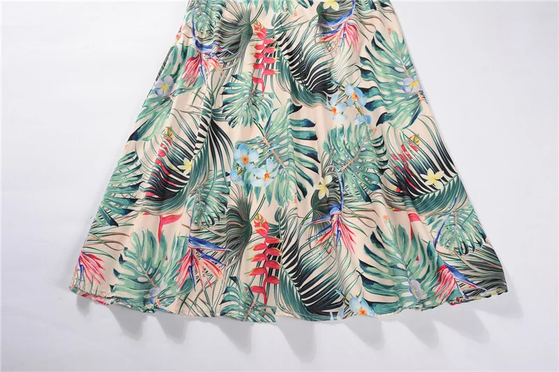 Kostlich New Arrival O-Neck Floral Print Dresses Summer Hepburn Vintage Dress Women Big Swing Dress Plus Size S-2XL With Sashes (7)