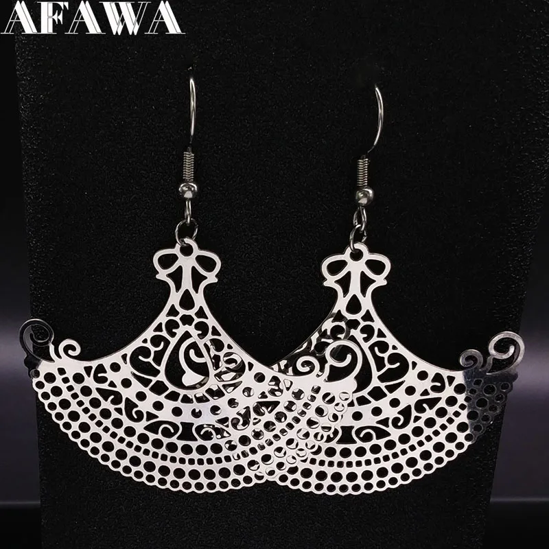 Серьги женские из нержавеющей стали серебристого цвета эффектные E1600S02 |