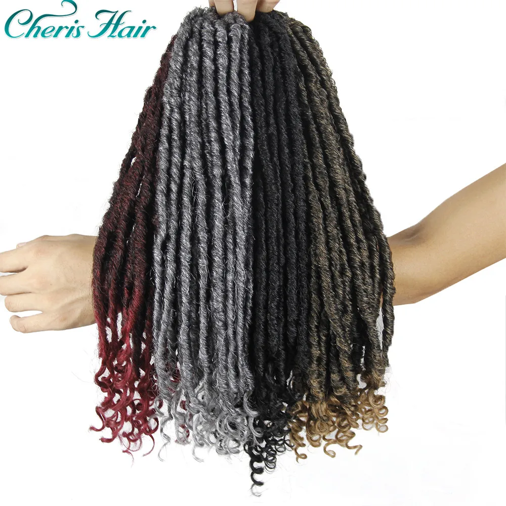 

Goddess Faux Locs Crochet Hair Curly End Braiding Hair 18 Inch Soft Goddess Synthetic Crochet Braids Twist Hair Extension