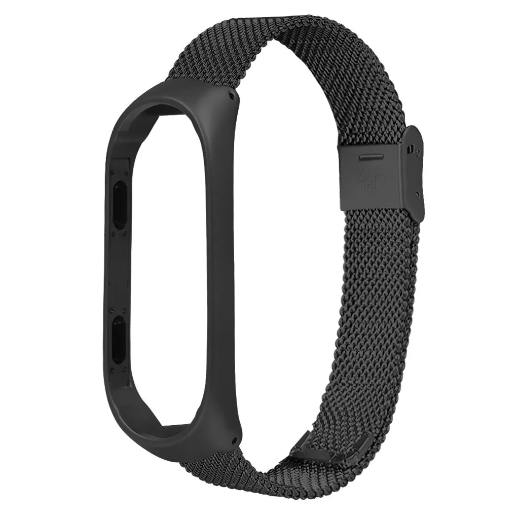 Mi lanese браслет на запястье для Xiaomi mi Band 4 Смарт-часы замена для мужчин t Band Спорт для женщин мужчин Роскошные ультратонкие часы группа 19Je - Цвет: Black