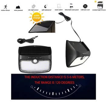 

48 leds solar powered Light led wall lamp waterproof split panel motion radar outdoor deck security emergency patio street