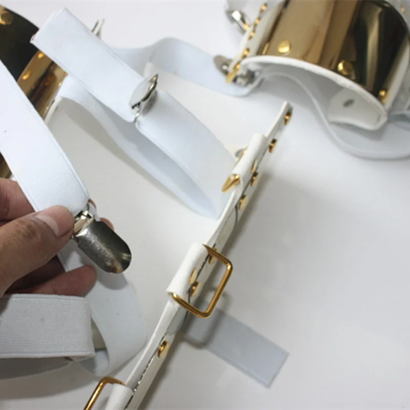 Michael Jackson Classic Golden Handmade History Leg Matel Guard Armor Kneepad Concert Stage Dance Ballroom
