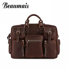 Beaumais100 % der erste schicht rindsleder mannkurierbeutel aktentasche business-tasche aus echtem leder tasche männer crossbody AA753