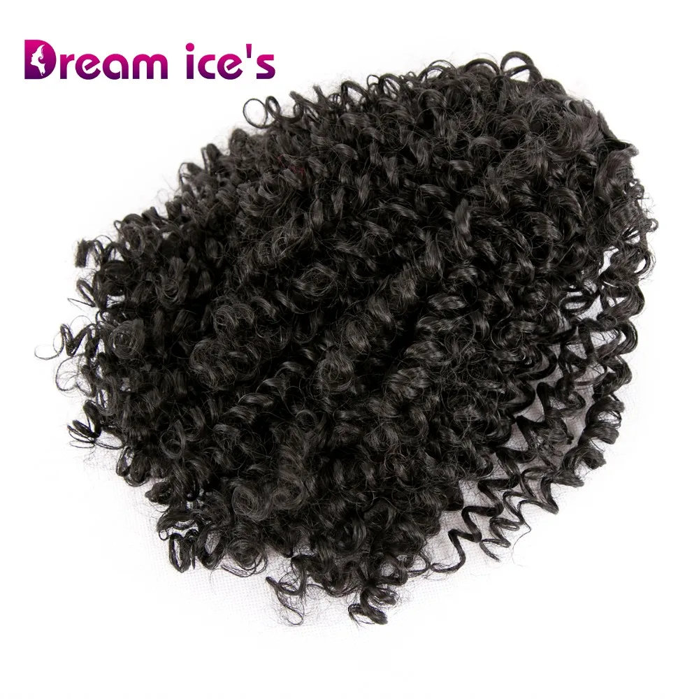  Dream ice's synthetic kinky curly drawstring ponytail extensions afro puff chignon pony tail hair p