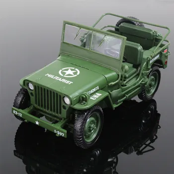 

Alloy 1:18 Tactical Military Model Jeeps Old World War II Willis Military Vehicles Childen Toy