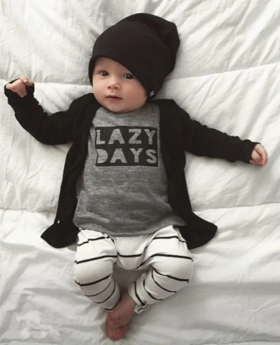 2017 Autumn baby boy clothes baby clothing set fashion cotton long-sleeved Letter T-shirt+pants Newborn baby girl clothing set