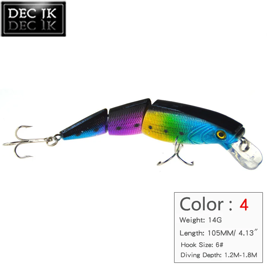 1PCS Minnow Artificial Bait For Sea Fishing Wobblers Lifelike Fishing Lure 3 Segment Trolling With Hooks  Wobbler Hard Bait (4)