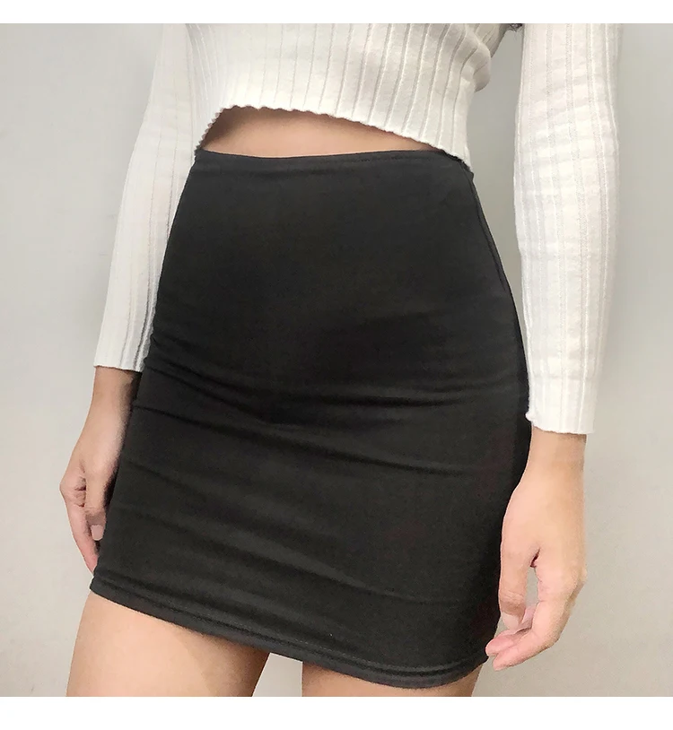 Женская двухслойная эластичная талия узкая юбка-карандаш облегающая мини-юбка
