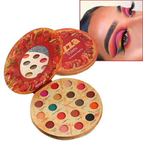Sombra de Olho à Prova Cor da Paleta da Sombra Pizza Imeago Glitter Shimmer Matte Maquiagem Olhos pó Pigmentado d’ Água 18