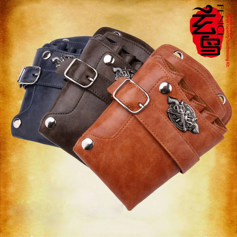 

High Quality PU Leather Barber Hair Scissors Bag Case Salon Hairdressing Holster Pouch Case Hair Styling Tools