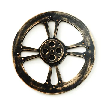 

Wood Crafts 38cm Round Black Gear Mural Bar Art Office Gear Wall Decoration Creative Home Decor Ornaments Decorative Wall Design