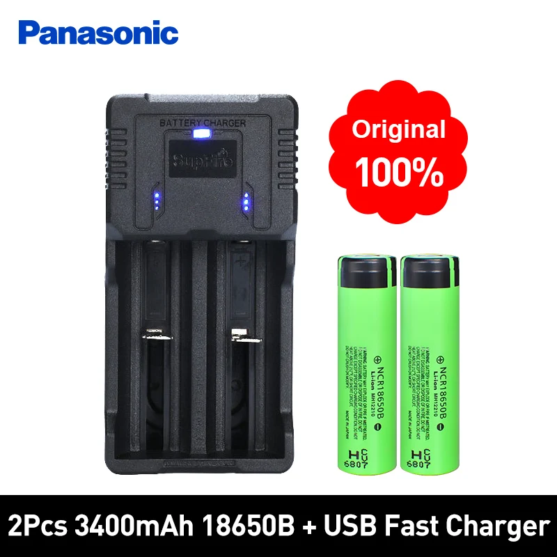 Аккумуляторная батарея Panasonic NCR18650B 100% в 3 7 мАч 3400 литий-ионная аккумуляторная и