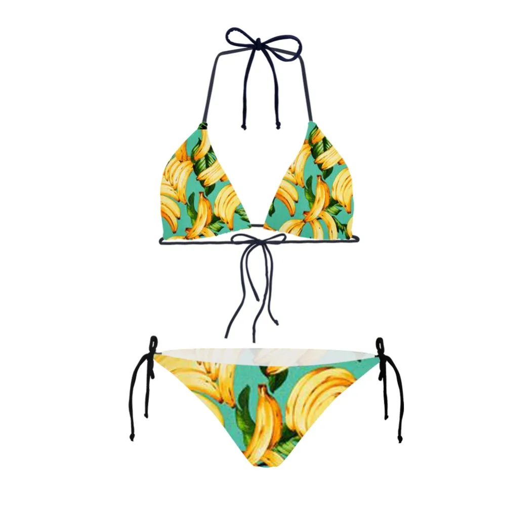 

THIKIN Fruits Printing Bikini Set Swimwear With Sling Style For Women Plam Tree Beachwear Sexy Lady Swimsuit Beach Clothing