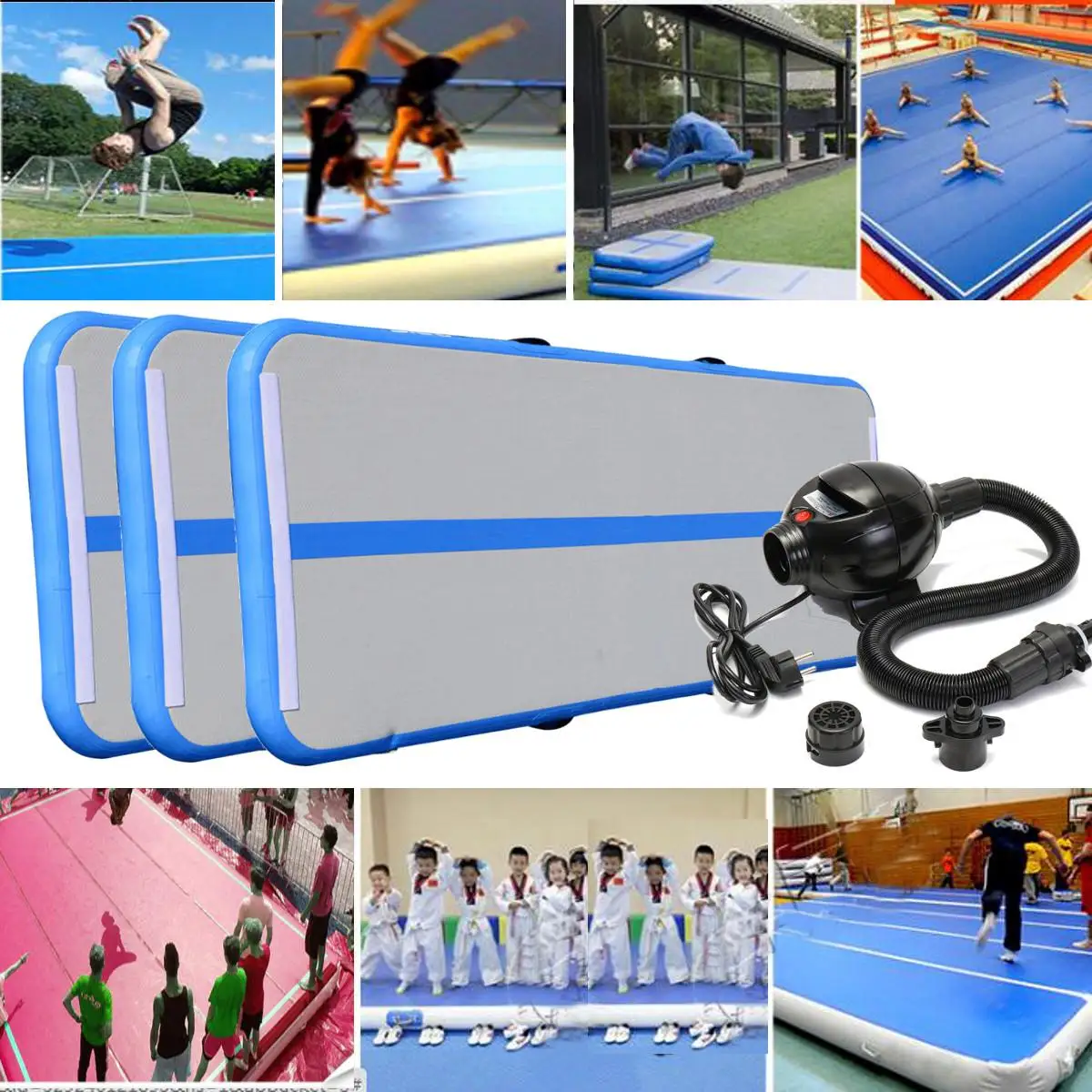 

Gofun AirTrack Inflatable Air Track Gym Cheerleading Tumbling Gymnastics Exercise Mat Balance Beam Pad Cheer Skills Training