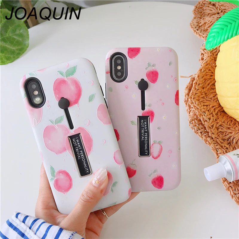 

pretty pink Fruit Phone Case For iphone X Cases For iphone 7 6 6S 8 Plus Back Cover Strawberry Cases For iphone XR XS MAX case