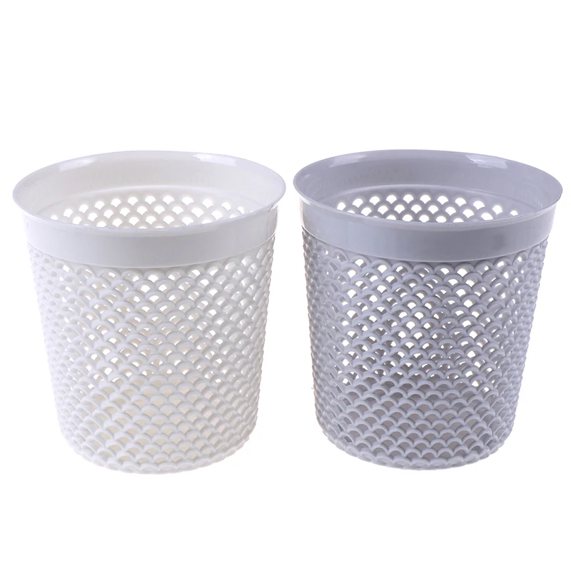 

Creative Multifunctional Hollow Out Desktop Rubbish Storage Basket Pen Pot Makeup Brush Holder Office Home Decor Crafts 2 Colors