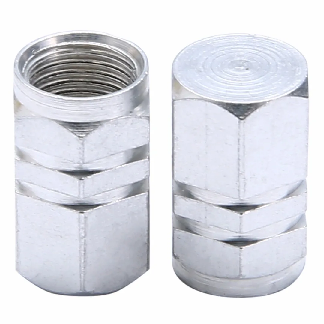 Mayitr 4pcs 16x10mm Universal Tire Valve Cap Silver Aluminum Car Wheel Tire Tyre Valve Air Stem Cover