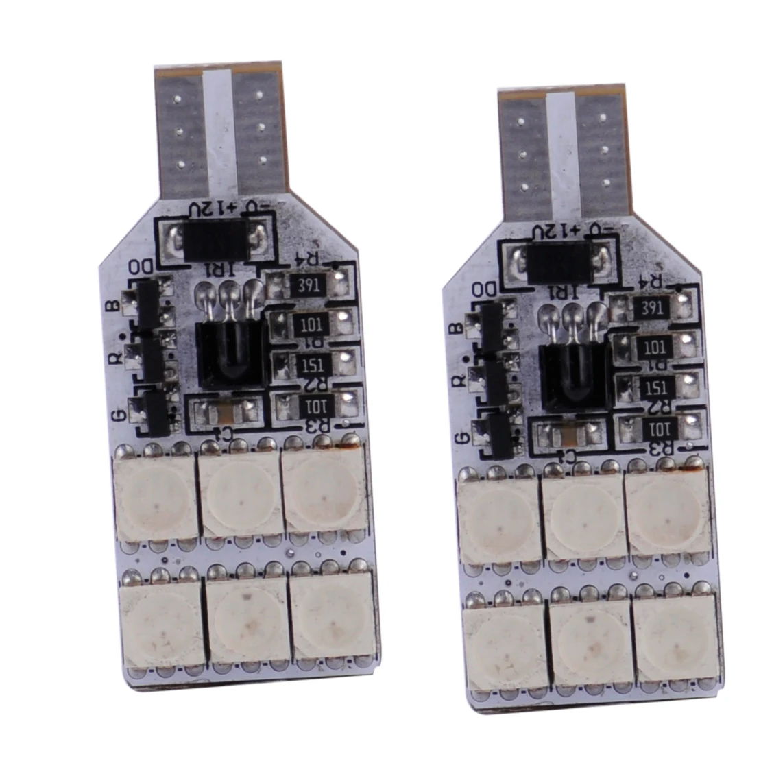 Beler 2pcs DC 12 V RGB 5050 12 светодиодный интерьер автомобильного салона лампа для чтения с пультом дистанционного управления 16 цветов