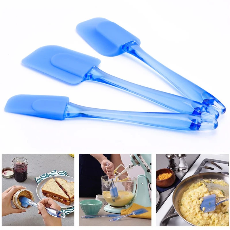  3pcs/set Cream Butter Cake Spatula Silicone Mixing Batter Scraper Brush Butter Mixer Cake Brushes B