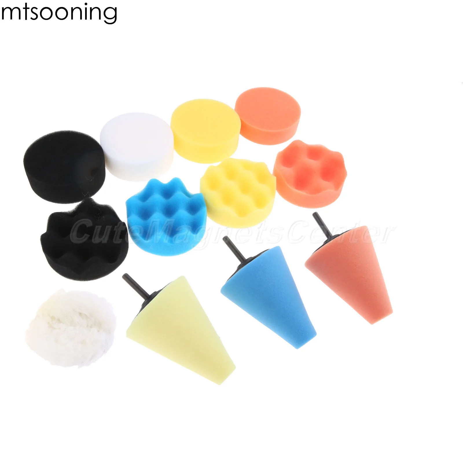 Polimento do Carro Adaptador para Polidor Conjunto + M10 Mtsooning Polegada 80mm Enceramento Esponja Almofadas Broca Carro 14 Pçs 3