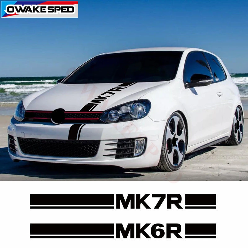 Для Volkswagen Golf POLO MK6R MK7R Sport graphics Stripes автомобильный Стайлинг капот Декор Наклейка передний бампер индивидуальные виниловые наклейки