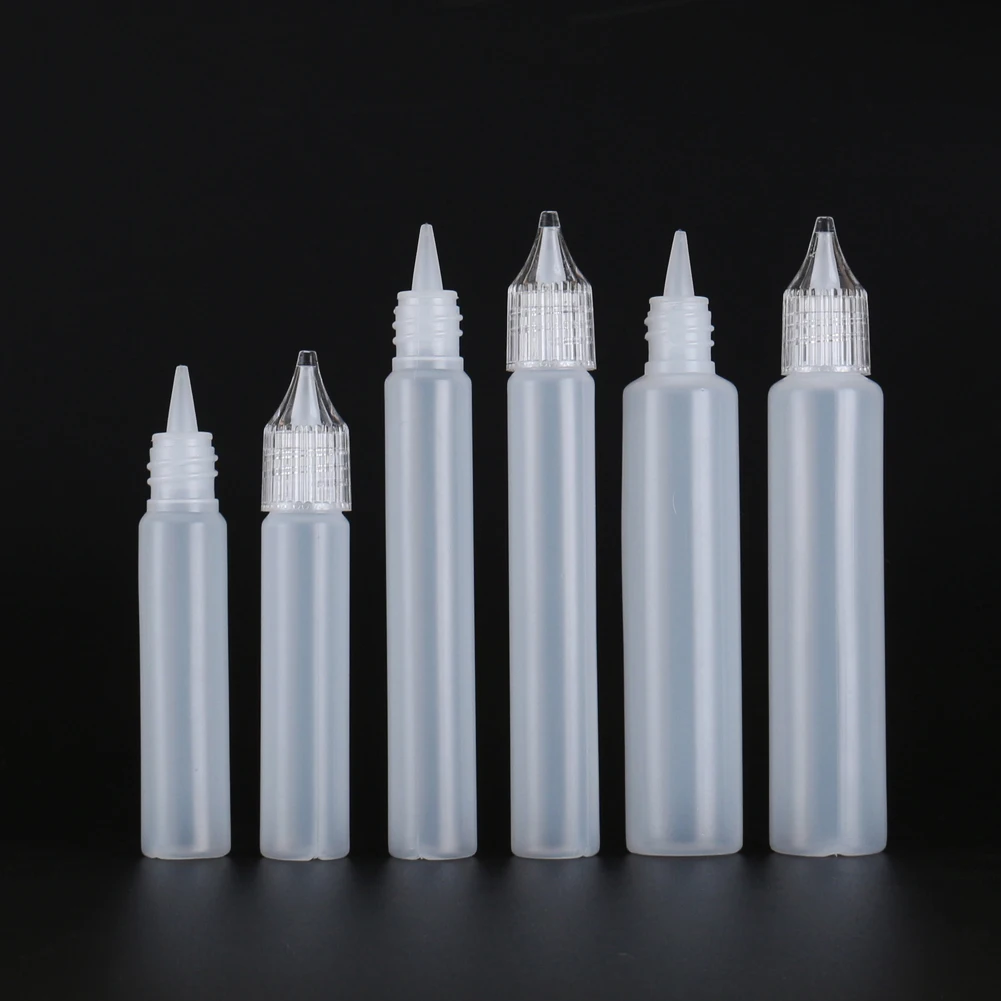 5 шт. x 10 мл 15 мл 30 мл пустые флаконы-капельницы пластиковые е жидкий сок сжимаемые молочные контейнеры LDPE с колпачки с кристаллами