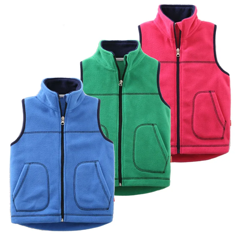 Autumn&Winter Kids Vest Waistcoats Fleece Boys Girls Vests Candy Colors