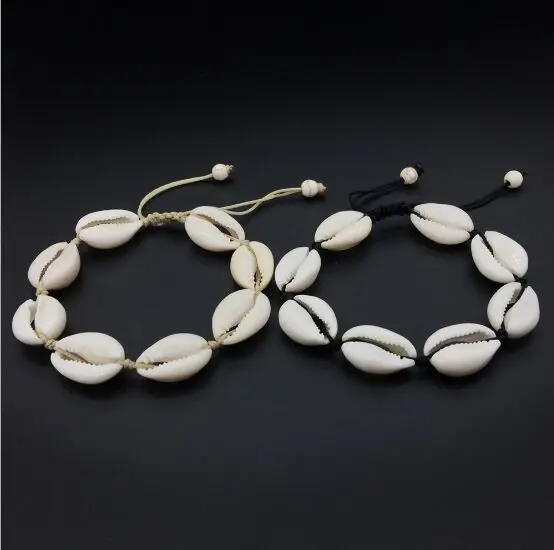 

1pc Natural Seashell Handmade Hand Knit Bracelet Shells Bracelets Beach Ocean Shells Charm Bracelet Delicate Jewerly 8249-8250