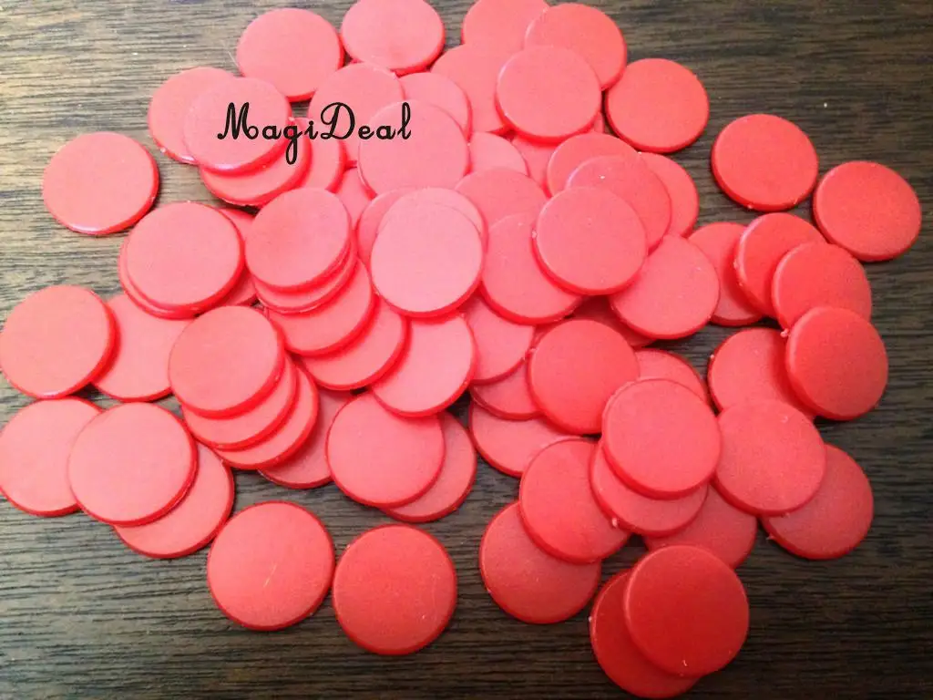 100x 18mm New Plastic Counters Board Game Party Table Game Tiddlywinks Teaching Aid Math Counting Toys for Kids Children
