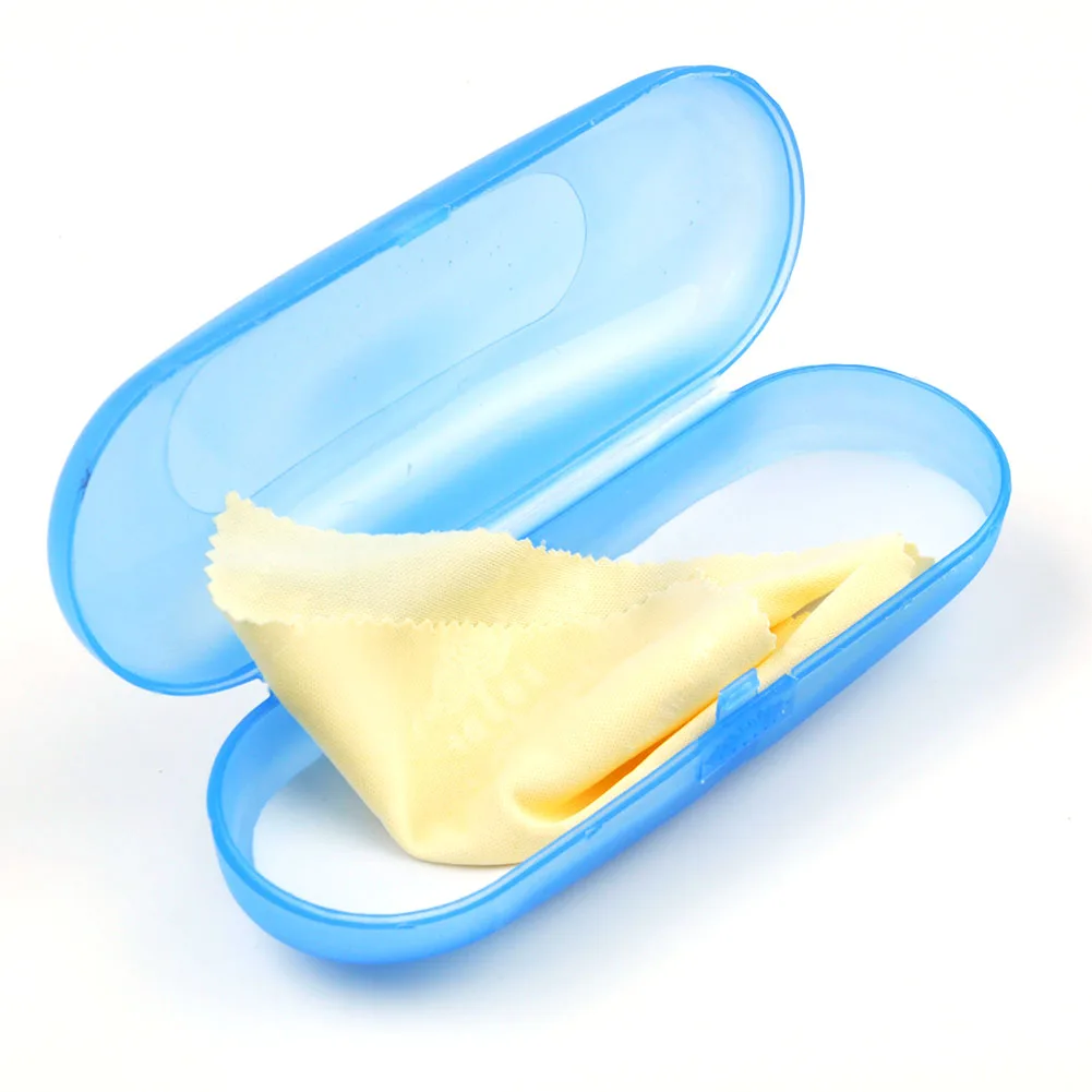 

New Style Pure Color Children Glasses Case & Lens Cloth Optical Frame Glasses Box Eyeglasses Case Hard Metal Eyewear Protector