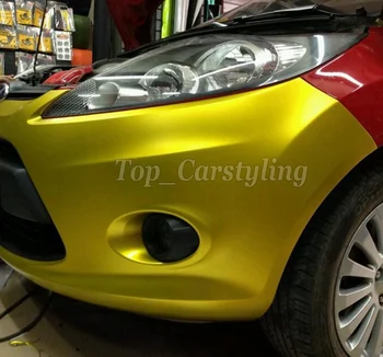 

ice Gold matte chrome Vinyl Wrap Car Wrapping Film For Car COVERING FOIL styling With Air Release PROTWRAPS 1.52x20m/Roll
