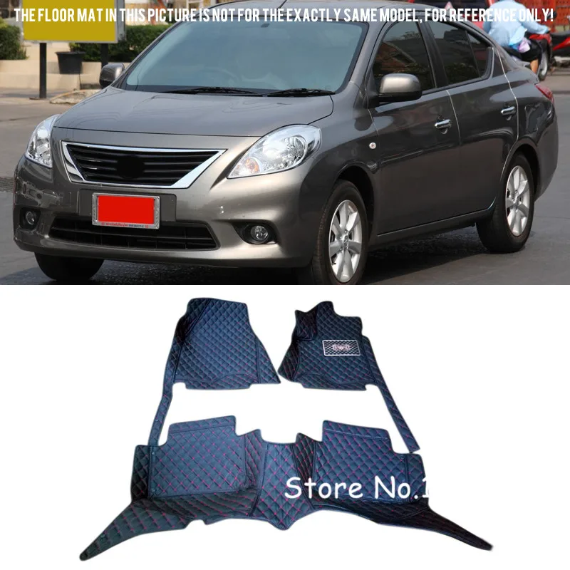

For Nissan Sunny 2011-2015 N17 Waterproof Car Floor Mats Leather Car-styling Car Floor Mats Rugs Leather Auto Rug Interior Pad