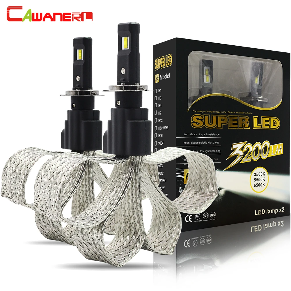 Cawanerl 60W 6400LM Car LED Headlight font b Lamp b font H1 H7 H8 H9 H11