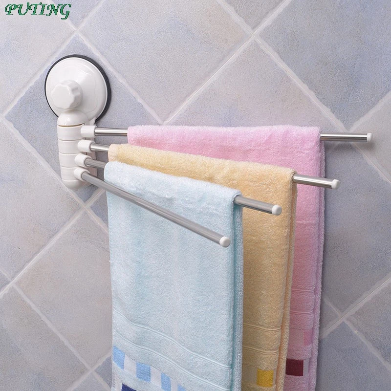 PUTING 4 Types No Drill Hook Rotating Kitchen and Bathroom Towel Rack