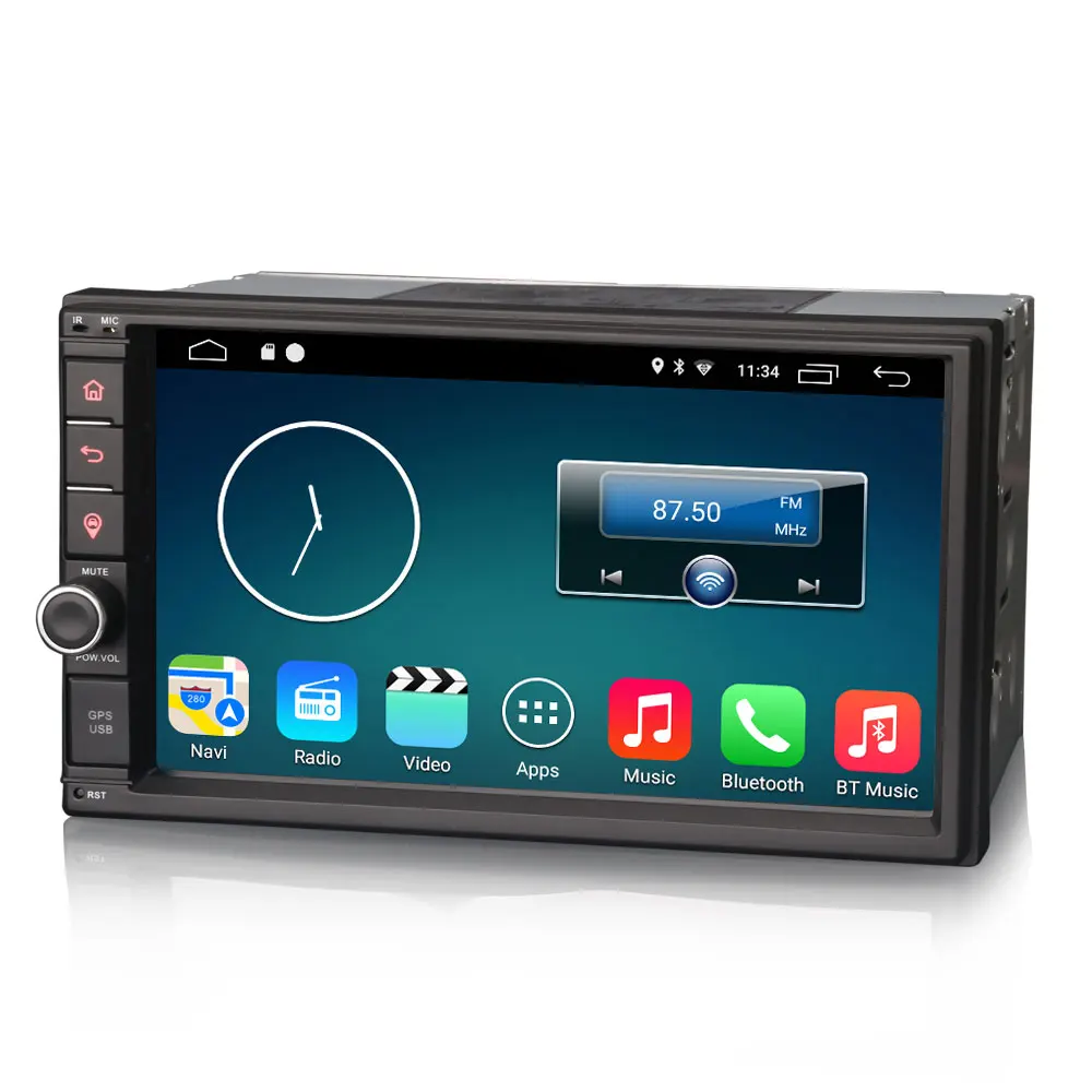 Best 7" Quad-Core Android 9.0 Pie OS Double Din Car Multimedia Two Din Car Navigation GPS 2 Din Car Radio with Split Screen Support 4