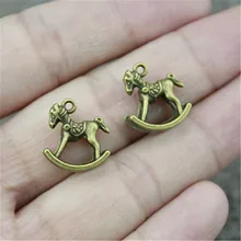 Colgantes de caballo Vintage de 15 Uds. 16x14mm para hacer joyas de bronce antiguo