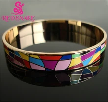 RED SNAKE Brand Product Newest Hot Selling Width Rose Gold Plated Byzantinism Colorful Copper Enamel Jewelry Bangle/Bracelets