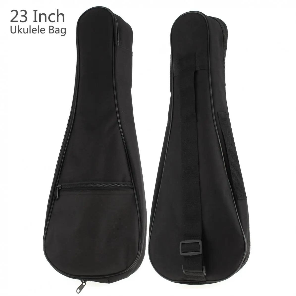 23 Inch 600D Oxford Black Portable Ukulele Bag Soft Case Gig Cotton Waterproof Bag