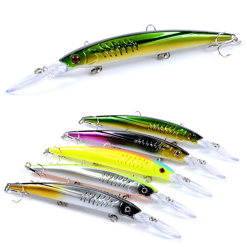 

Free Shipping 14.5cm_12.4g Topwater Fishing Lure Minnow Wobbler Fish Lures Bauble Easy Shiner Crankbait Whopper Plopper YU021