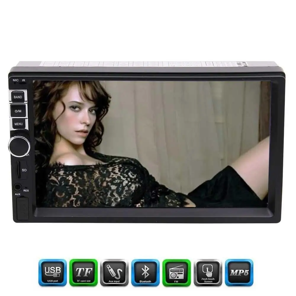 

Eincar Double 2 Din MP5 Player 7'' In Dash FM Radio Audio 1080P Video Player Bluetooth/Radio/AV in/Music/USB/Photo/Movie/control
