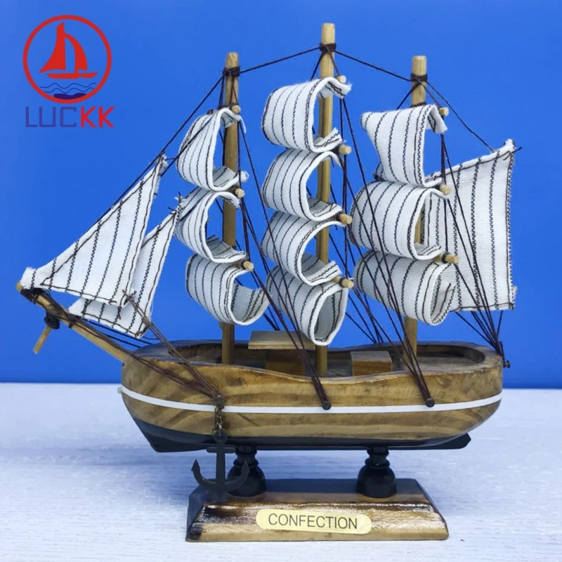 Винтажные морские деревянные модельные корабли LUCKK 16 см украшения для интерьера