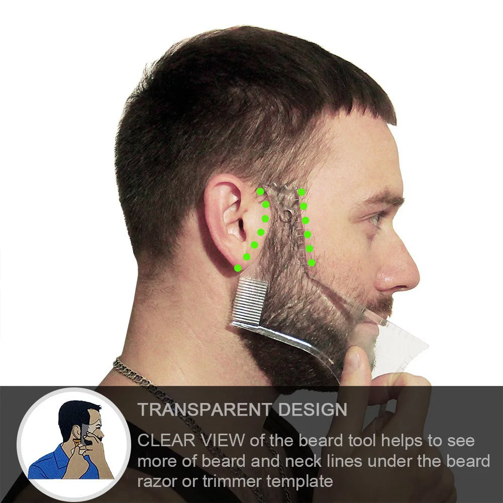 

1 Pcs Symmetry Trimming Beard Shaper Styling Shaping Template Comb Barber Tool JIU55