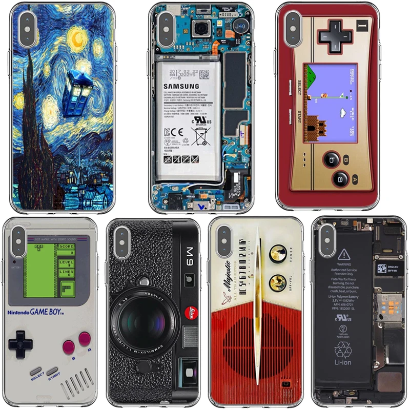 

Funny Designs Retro Soft TPU Camera Game Machine Cartoon Painted Cover For iPhone 6 6s 7 8 Plus 5 5S X 5G XR XS MAX Cases Shell