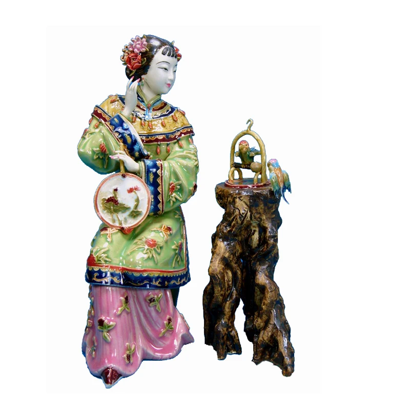 Sale Antique Chinese Porcelain Statue of Beauty Collectible Angel Figurines Pottery Glazed